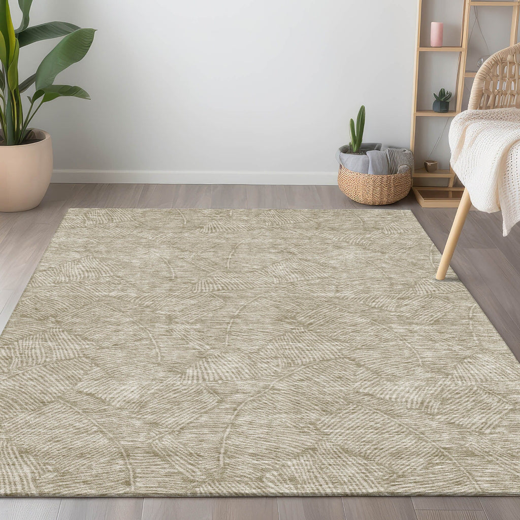 Machine Washable Indoor/ Outdoor Chantille Tropical Palm Rug