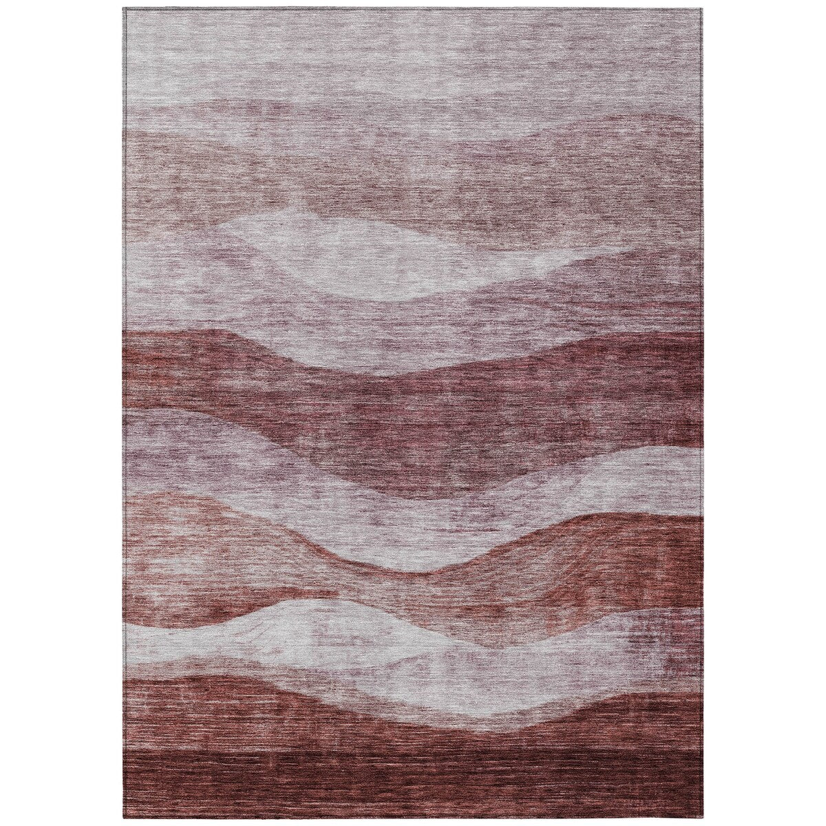 Machine Washable Indoor/ Outdoor Contemporary Waves Chantille Rug