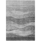 Machine Washable Indoor/ Outdoor Contemporary Waves Chantille Rug