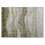 Machine Washable Indoor/ Outdoor Contemporary Waves Chantille Rug