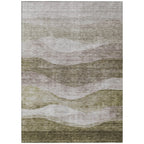 Machine Washable Indoor/ Outdoor Contemporary Waves Chantille Rug