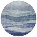 Machine Washable Indoor/ Outdoor Contemporary Waves Chantille Rug
