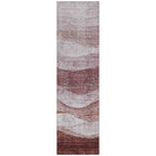 Machine Washable Indoor/ Outdoor Contemporary Waves Chantille Rug