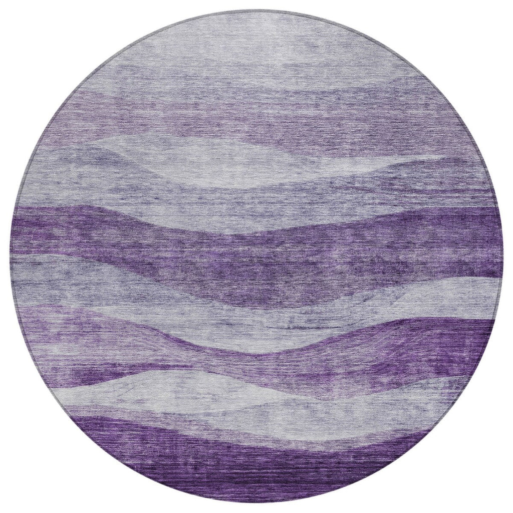 Machine Washable Indoor/ Outdoor Contemporary Waves Chantille Rug