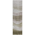 Machine Washable Indoor/ Outdoor Contemporary Waves Chantille Rug