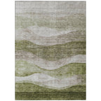 Machine Washable Indoor/ Outdoor Contemporary Waves Chantille Rug