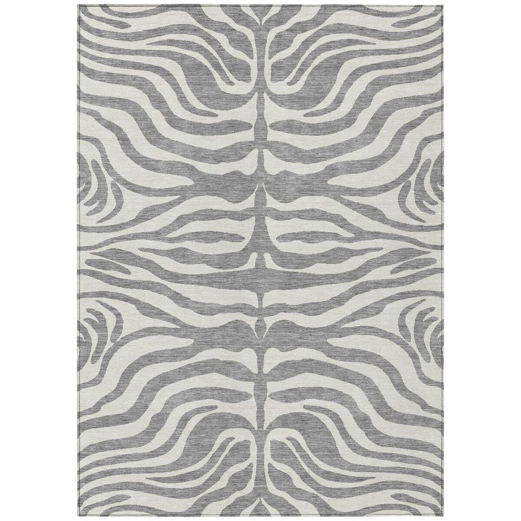 Machine Washable Indoor/ Outdoor Modern Animal Print Chantille Rug
