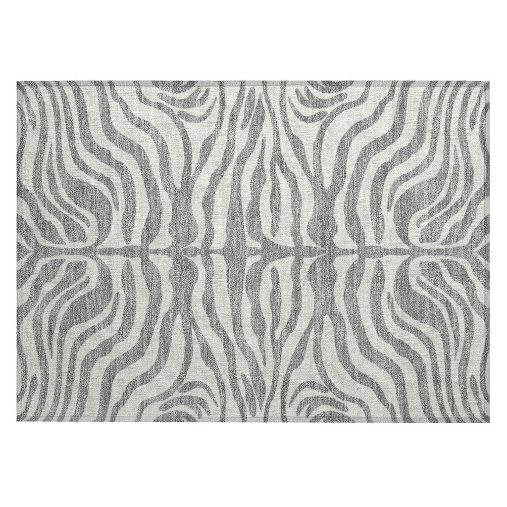 Machine Washable Indoor/ Outdoor Modern Animal Print Chantille Rug