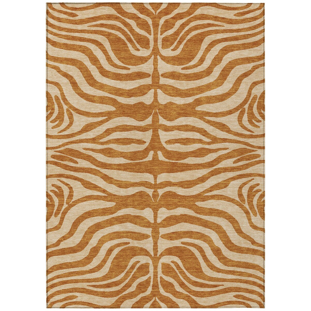 Machine Washable Indoor/ Outdoor Modern Animal Print Chantille Rug