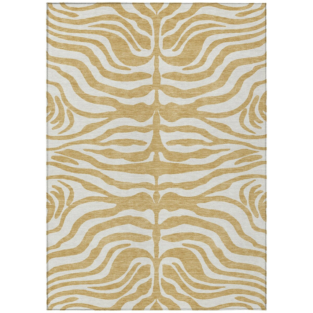 Machine Washable Indoor/ Outdoor Modern Animal Print Chantille Rug