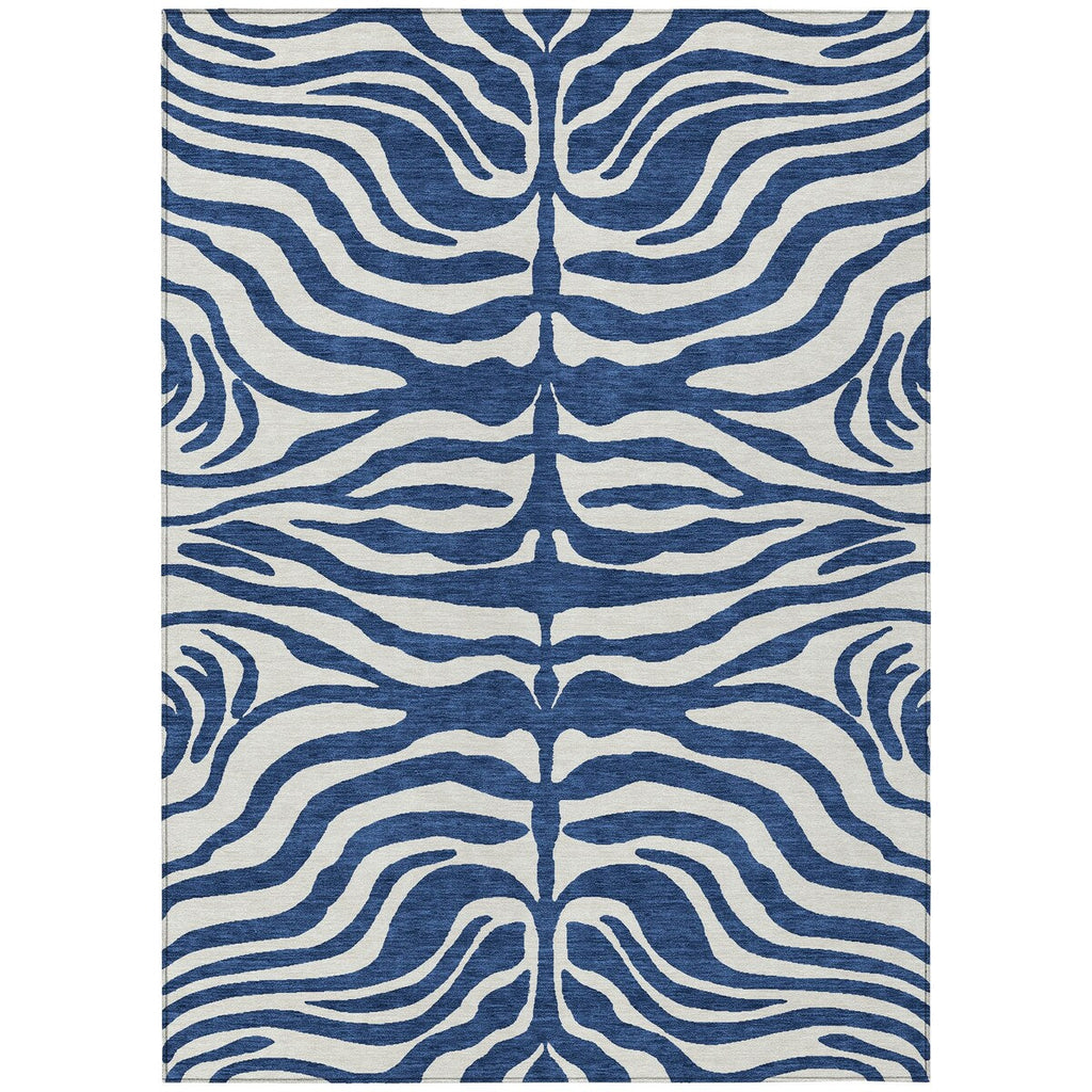 Machine Washable Indoor/ Outdoor Modern Animal Print Chantille Rug