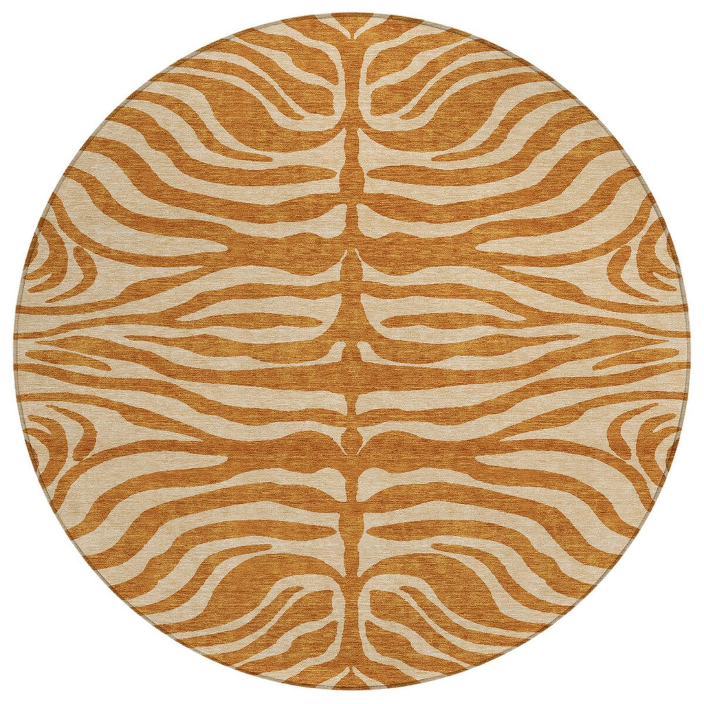 Machine Washable Indoor/ Outdoor Modern Animal Print Chantille Rug
