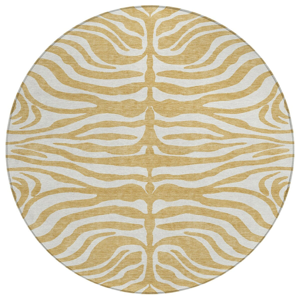 Machine Washable Indoor/ Outdoor Modern Animal Print Chantille Rug