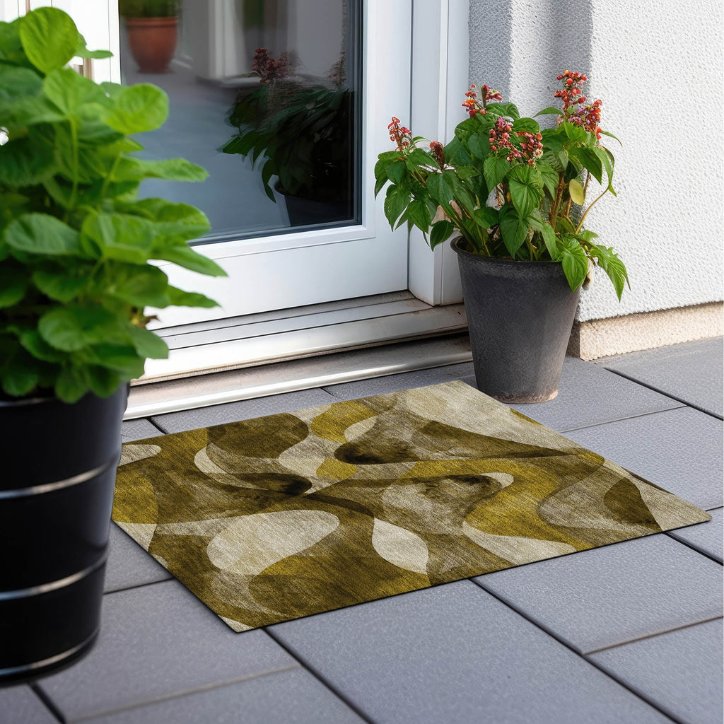Machine Washable Indoor/ Outdoor Modern Chantille Rug