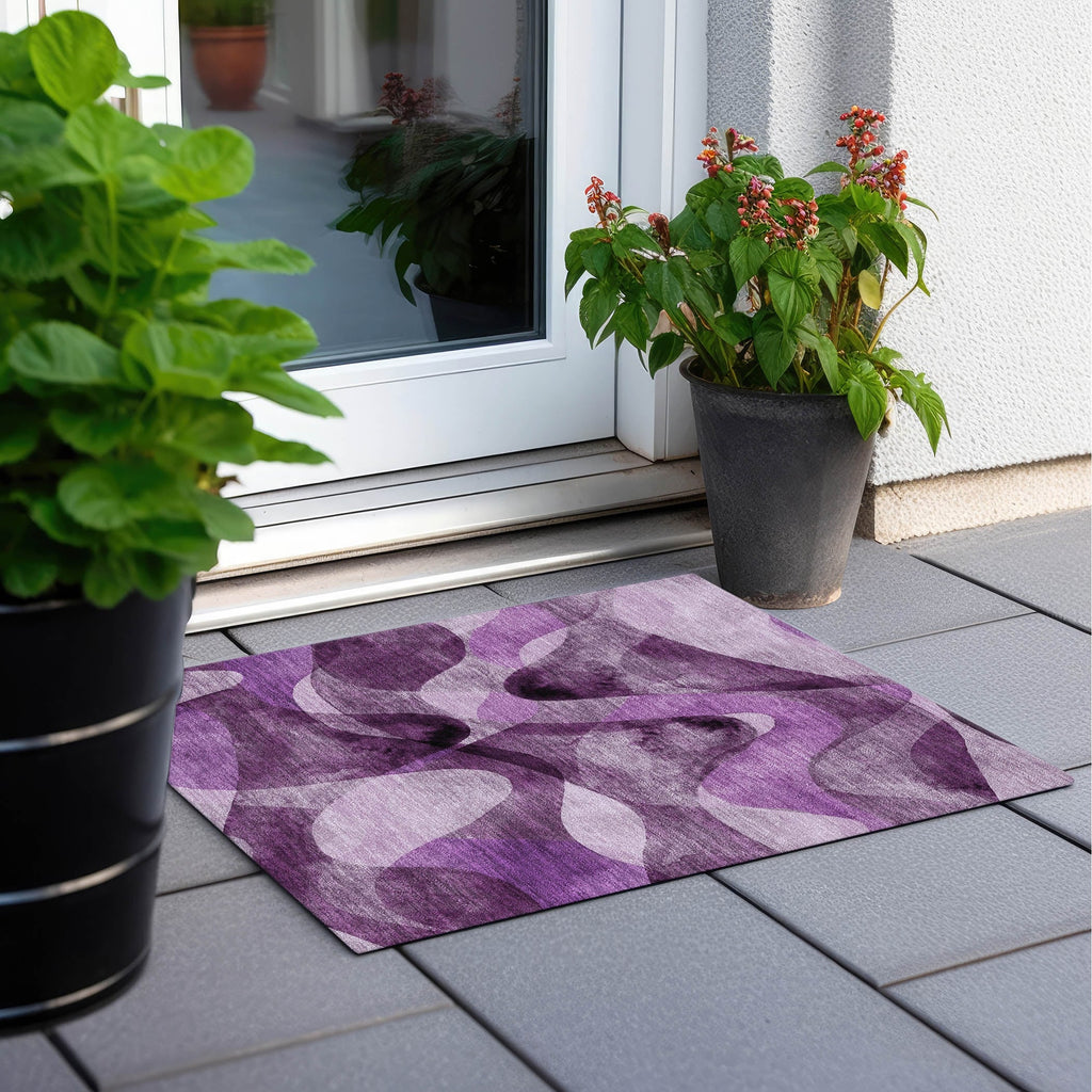 Machine Washable Indoor/ Outdoor Modern Chantille Rug