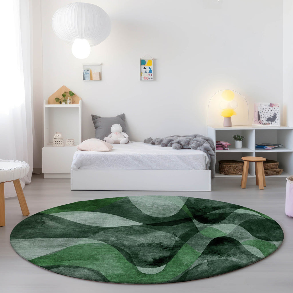 Machine Washable Indoor/ Outdoor Modern Chantille Rug
