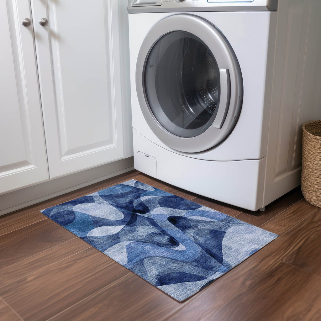 Machine Washable Indoor/ Outdoor Modern Chantille Rug