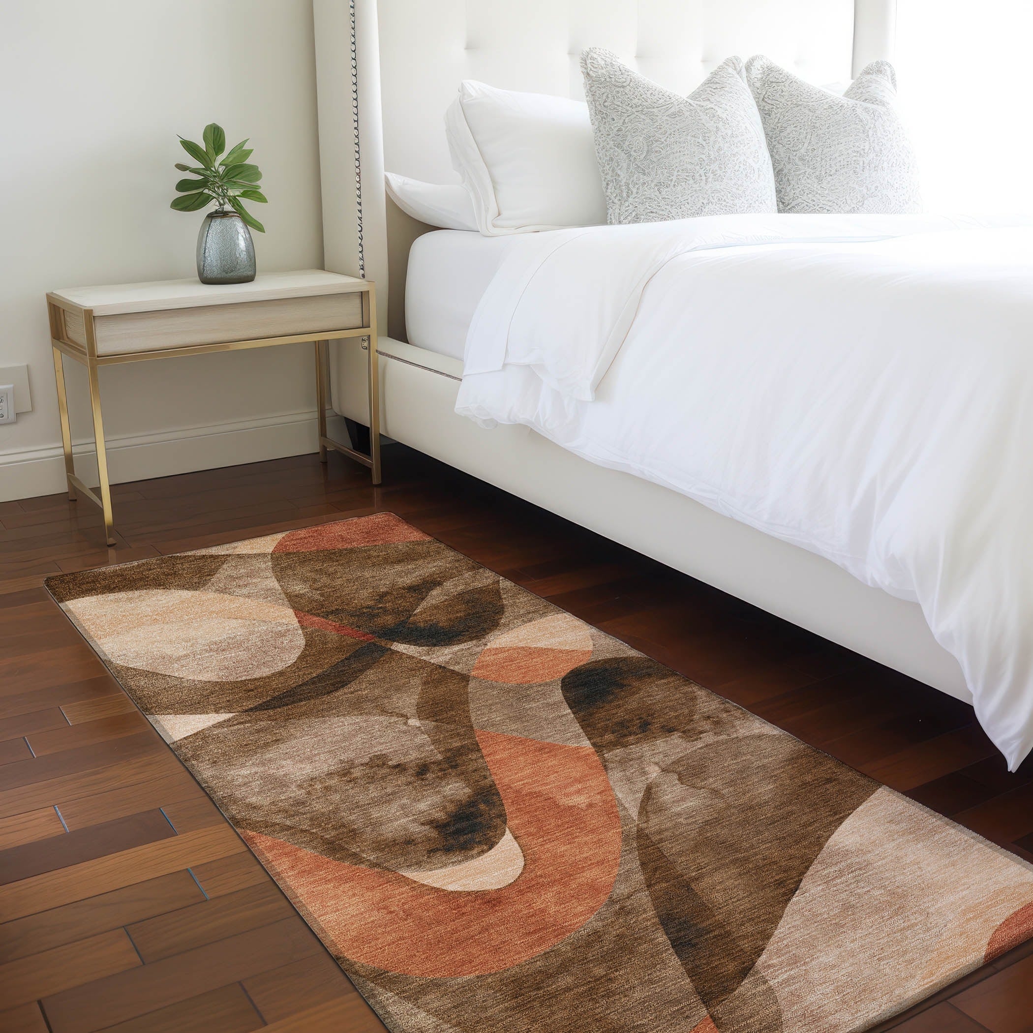 Machine Washable Indoor/ Outdoor Modern Chantille Rug