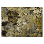 Machine Washable Indoor/ Outdoor Modern Floral Chantille Rug