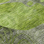 Machine Washable Indoor/ Outdoor Modern Floral Chantille Rug