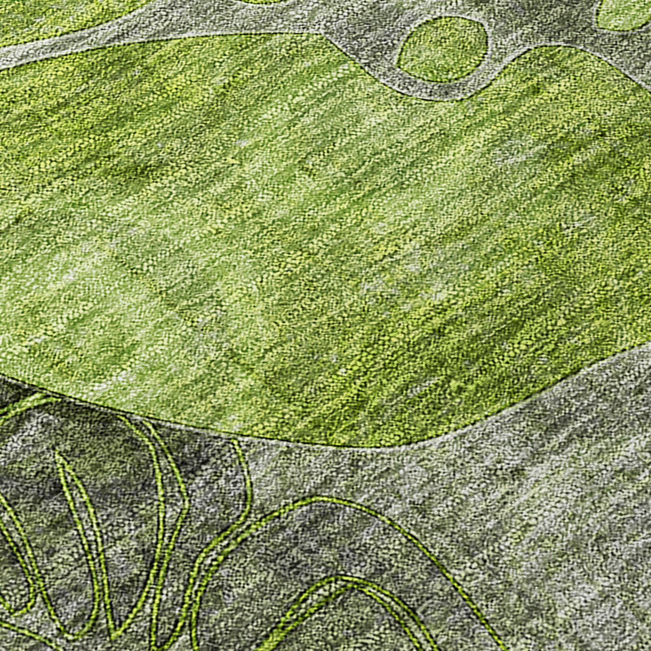 Machine Washable Indoor/ Outdoor Modern Floral Chantille Rug