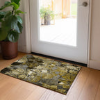 Machine Washable Indoor/ Outdoor Modern Floral Chantille Rug