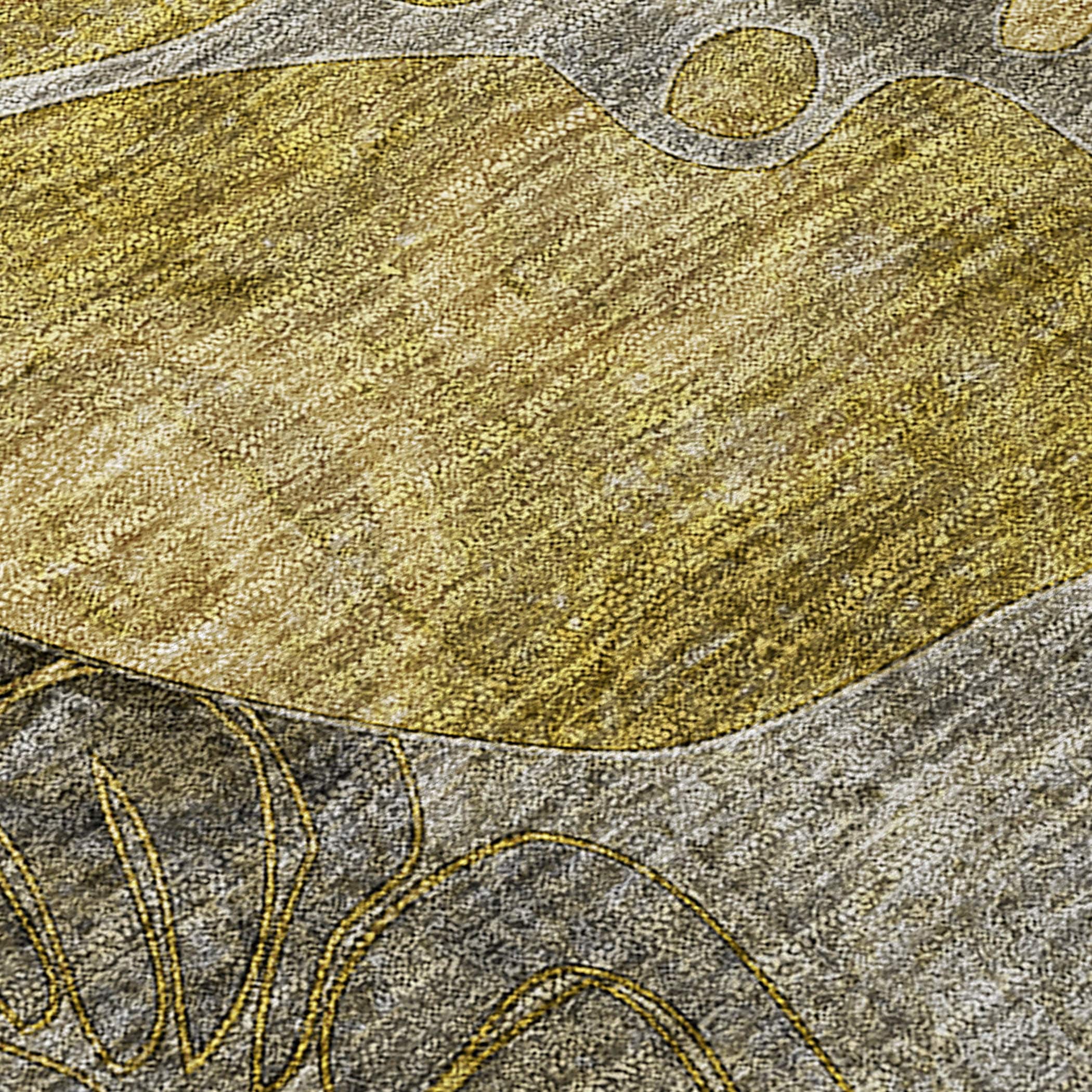 Machine Washable Indoor/ Outdoor Modern Floral Chantille Rug