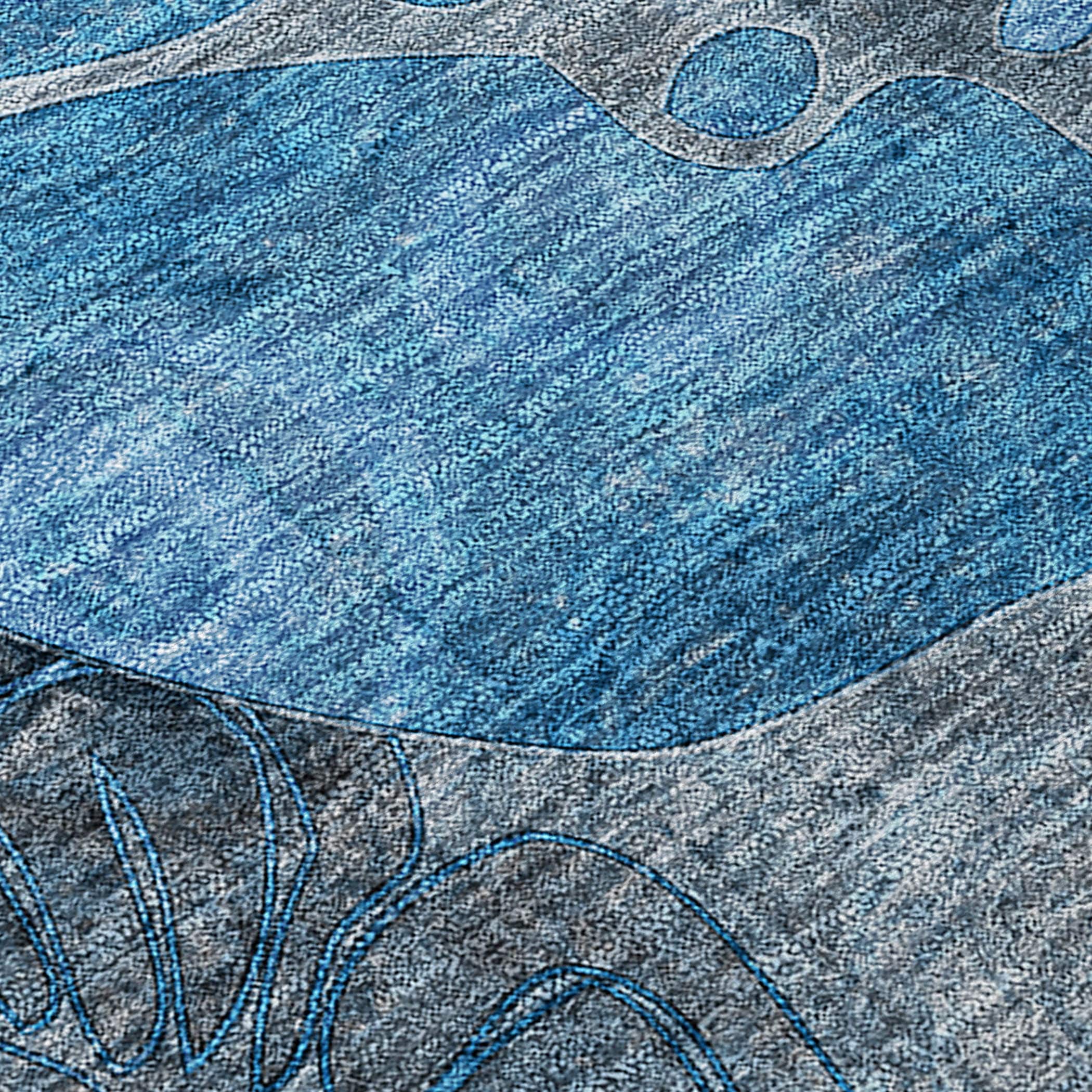 Machine Washable Indoor/ Outdoor Modern Floral Chantille Rug