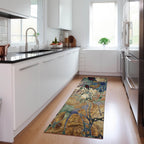 Machine Washable Indoor/ Outdoor Modern Floral Chantille Rug