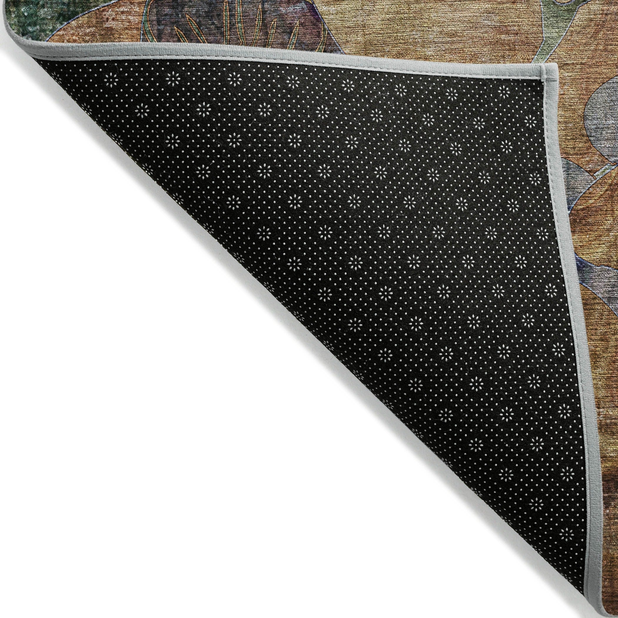 Machine Washable Indoor/ Outdoor Modern Floral Chantille Rug