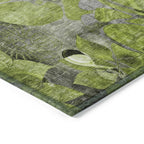 Machine Washable Indoor/ Outdoor Modern Floral Chantille Rug