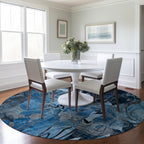 Machine Washable Indoor/ Outdoor Modern Floral Chantille Rug