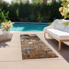 Machine Washable Indoor/ Outdoor Modern Floral Chantille Rug