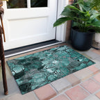 Machine Washable Indoor/ Outdoor Modern Floral Chantille Rug