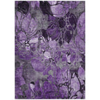 Machine Washable Indoor/ Outdoor Modern Floral Chantille Rug