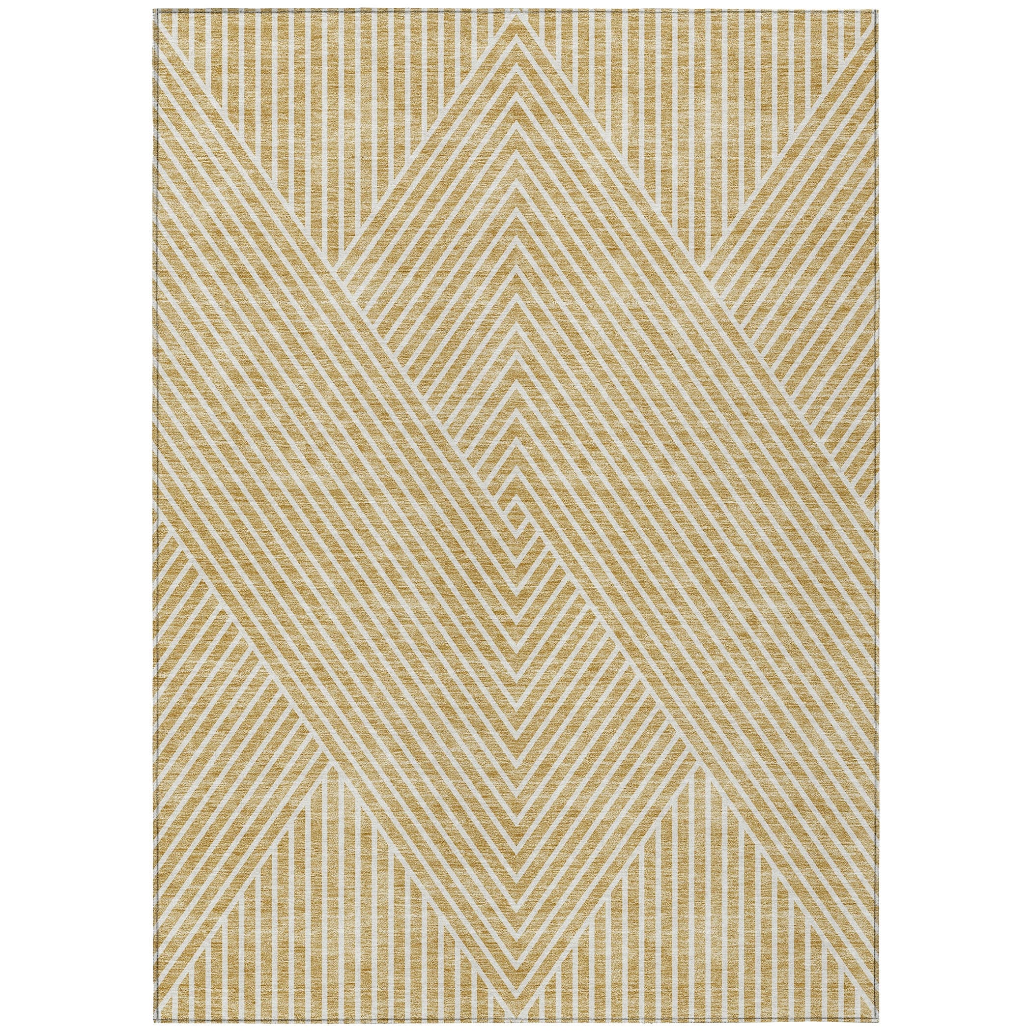 Machine Washable Indoor/ Outdoor Modern Geo Chantille Rug