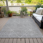 Machine Washable Indoor/ Outdoor Modern Geo Chantille Rug