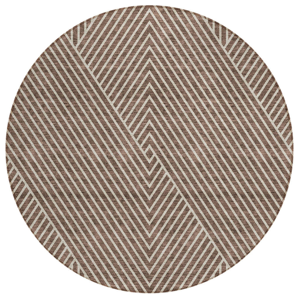 Machine Washable Indoor/ Outdoor Modern Geo Chantille Rug