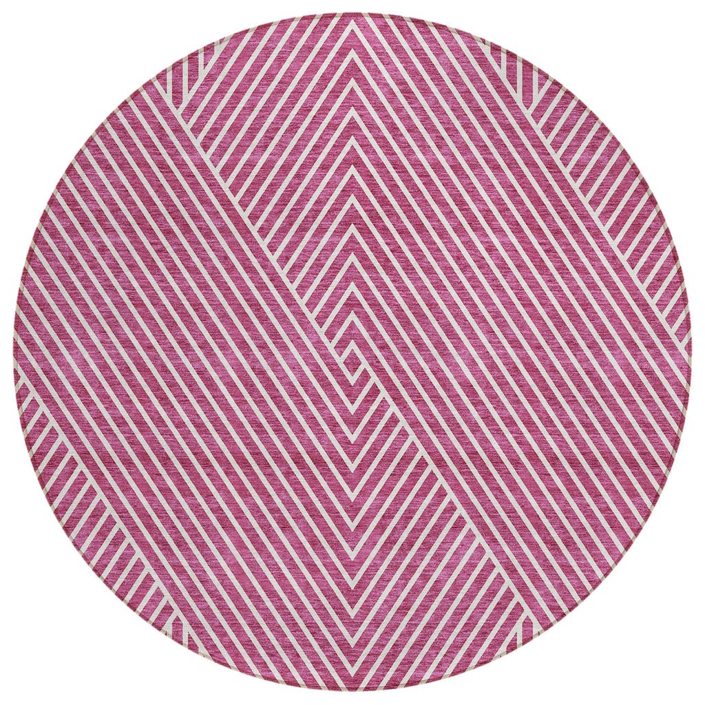 Machine Washable Indoor/ Outdoor Modern Geo Chantille Rug