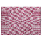Machine Washable Indoor/ Outdoor Modern Geo Chantille Rug