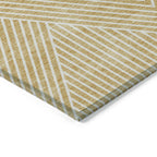Machine Washable Indoor/ Outdoor Modern Geo Chantille Rug