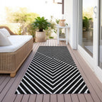 Machine Washable Indoor/ Outdoor Modern Geo Chantille Rug