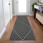 Machine Washable Indoor/ Outdoor Modern Geo Chantille Rug
