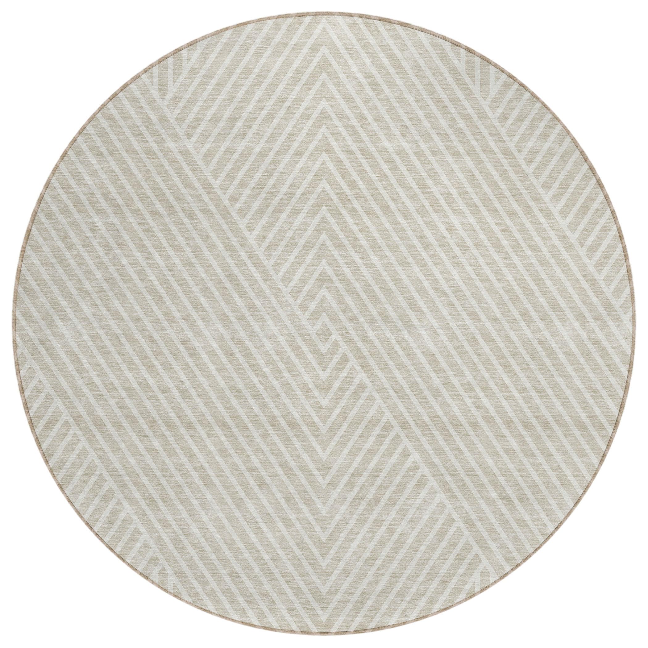 Machine Washable Indoor/ Outdoor Modern Geo Chantille Rug