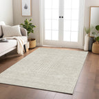 Machine Washable Indoor/ Outdoor Modern Mosaic Chantille Rug
