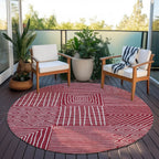Machine Washable Indoor/ Outdoor Modern Mosaic Chantille Rug