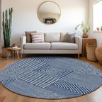 Machine Washable Indoor/ Outdoor Modern Mosaic Chantille Rug