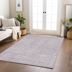 Machine Washable Indoor/ Outdoor Modern Mosaic Chantille Rug