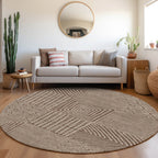 Machine Washable Indoor/ Outdoor Modern Mosaic Chantille Rug