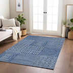 Machine Washable Indoor/ Outdoor Modern Mosaic Chantille Rug